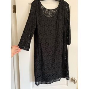 Black Floral Overlay Dress Laundry by Shelli Segal